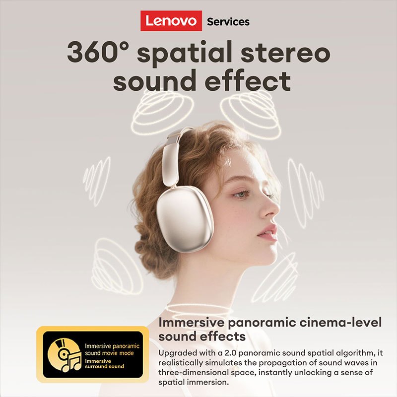 Tai nghe Bluetooth Lenovo LS107 và Tai nghe không dây có Bluetooth 6.0 và Âm thanh không gian IMAX cộng với trò chơi có độ trễ thấp 0,04s | BigBuy360 - bigbuy360.vn