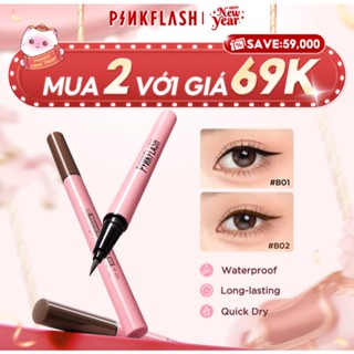  Bút kẻ mắt Pinkflash dạng lỏng nhanh khô màu đen màu nâu chất lì chống nước lâu trôi 30g 