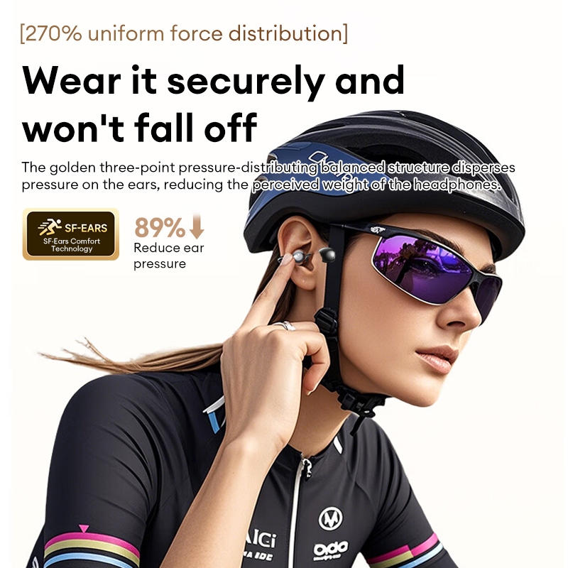 Tai nghe Bluetooth Lenovo LES-101 Tai nghe không dây Kẹp tai mở có Bluetooth V6.0 và Âm thanh không gian HiFi plus Nhẹ cho thể thao | BigBuy360 - bigbuy360.vn