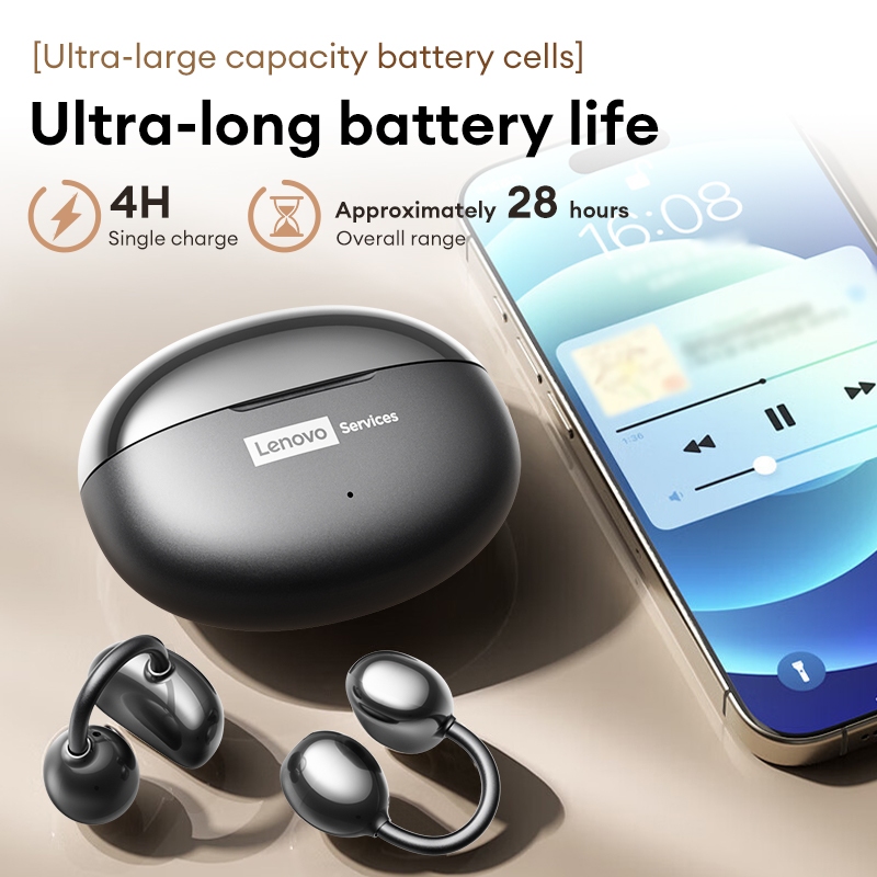 Tai nghe Bluetooth Lenovo LES-101 Tai nghe không dây Kẹp tai mở có Bluetooth V6.0 và Âm thanh không gian HiFi plus Nhẹ cho thể thao | BigBuy360 - bigbuy360.vn