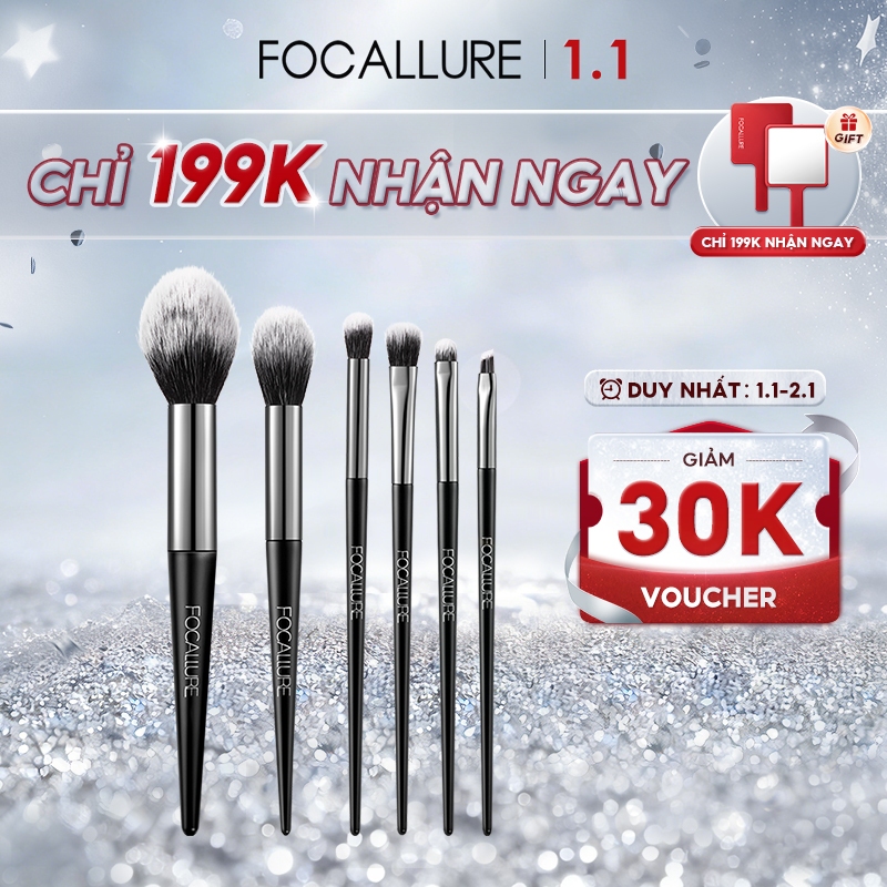  Set 6 cọ trang điểm FOCALLURE 100g làm đẹp tiện lợi 