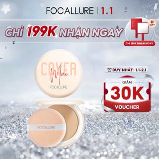  Phấn nền dạng nén chất lì FOCALLURE bổ sung vitamin C kiềm dầu cho da mặt 9g 