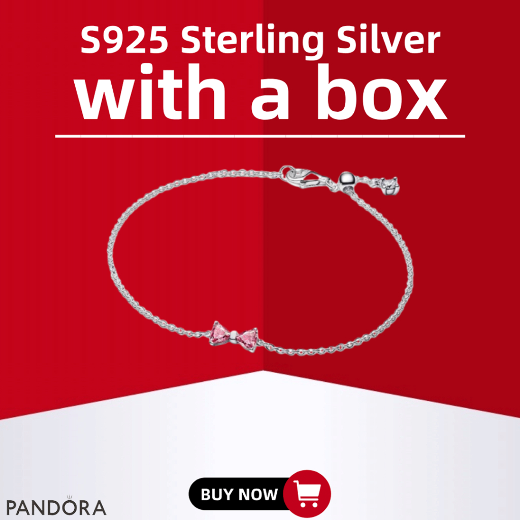 Hộp bạc S925 nguyên chất S925 - Trang sức mới nhất Bow Chain Bracelet