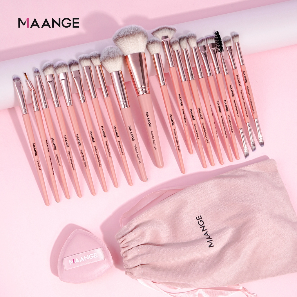  MAANGE Bộ 20 cọ trang điểm chuyên nghiệp kèm túi đựng da 170g tiện lợi 5748 