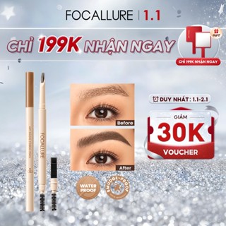  Focallure EverSharp Blade Bút chì kẻ mày chống nước Chống nhòe Sắc tố cao Chống vỡ Không đóng băng Mịn 0,2g 