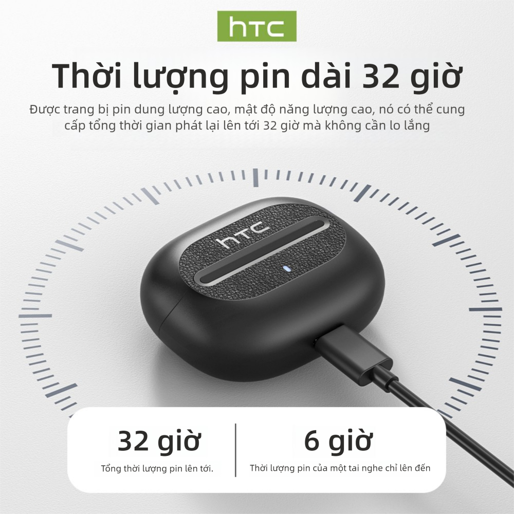 Bảo hành một năm Tai nghe dịch thuật HTC NE60 AI Tai nghe ngủ không dây LED Bluetooth 6.0 Business AI Tai nghe dịch thời gian thực IPX5 Tai nghe nhét tai chống nước Chất lượng âm thanh HIFI | BigBuy360 - bigbuy360.vn