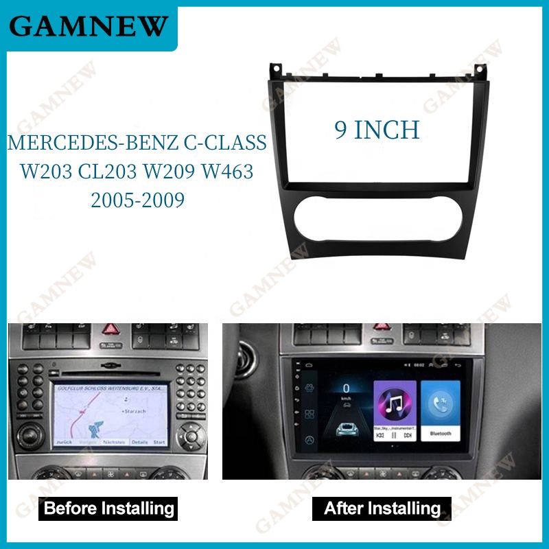 Bộ chuyển đổi Fascia khung ô tô 9 Inch cho 2005-2009 BENZ C CLASS (W203) / GLK-CLASS (C209) (9INCH) 