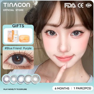  kính áp tròng TINACON 1 cặp kính áp tròng cận thị tròng kính màu xanh DIA14.2mm sử dụng 6 tháng 