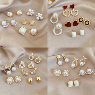 Bộ Bông Tai Retro Ngọc Trai, Phong Cách Thời Trang Thanhh lịch Cho Nữ