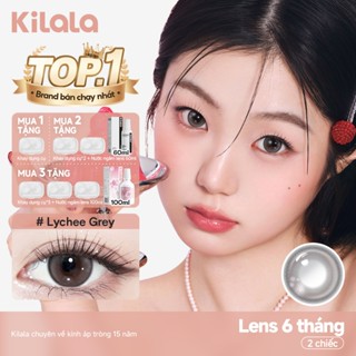  Kính áp tròng Kilala màu xám Lychee Grey lens cận 6 tháng DIA 14.2mm có độ  0-8  1cặp 
