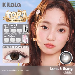  Kính áp tròng Kilala màu đen Yay Radiowave Black lens cận 6 tháng DIA 14.2mm có độ  0-8  1 cặp 