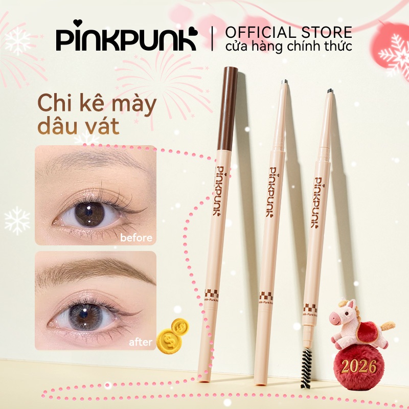 Chì kẻ mày đầu vát PinkPunk tự nhiên chống thấm nước lâu trôi 2 màu Ngòi mảnh 2mm | BigBuy360 - bigbuy360.vn