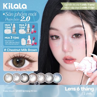  Kính áp tròng màu Kilala - Nâu Chestnut Milk Brown  Xám Lychee Grey  Xanh Pandora Blue lens cận 6 tháng DIA 14.2mm có độ  0-7   Ocean Pearl Collection Giá 1 chiếc lens   