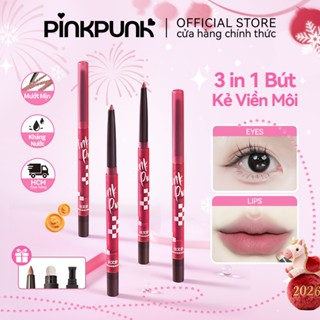  MỚI  Bút Chì Kẻ Viền Môi PinkPunk 4 in 1 kẻ Bọng Mắt Mở Góc Mắt Tạo Khối Mũi Sáp Kết Cấu Căng Mọng 0.25g 