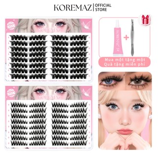  Bộ lông mi giả KOREMAZ dung tích lớn Nhiều kiểu dáng dày và cong tự nhiên có thể tái sử dụng Dễ sử dụng Có keo và nhíp 