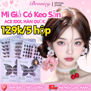 Bronicy 129k 5Hộp Mi Giả Có Keo Sẵn Tự Nhiên Cụm Mi Anime Mi Tự Dính Có Thể Tái Sử Dụng Nhiều Lần 