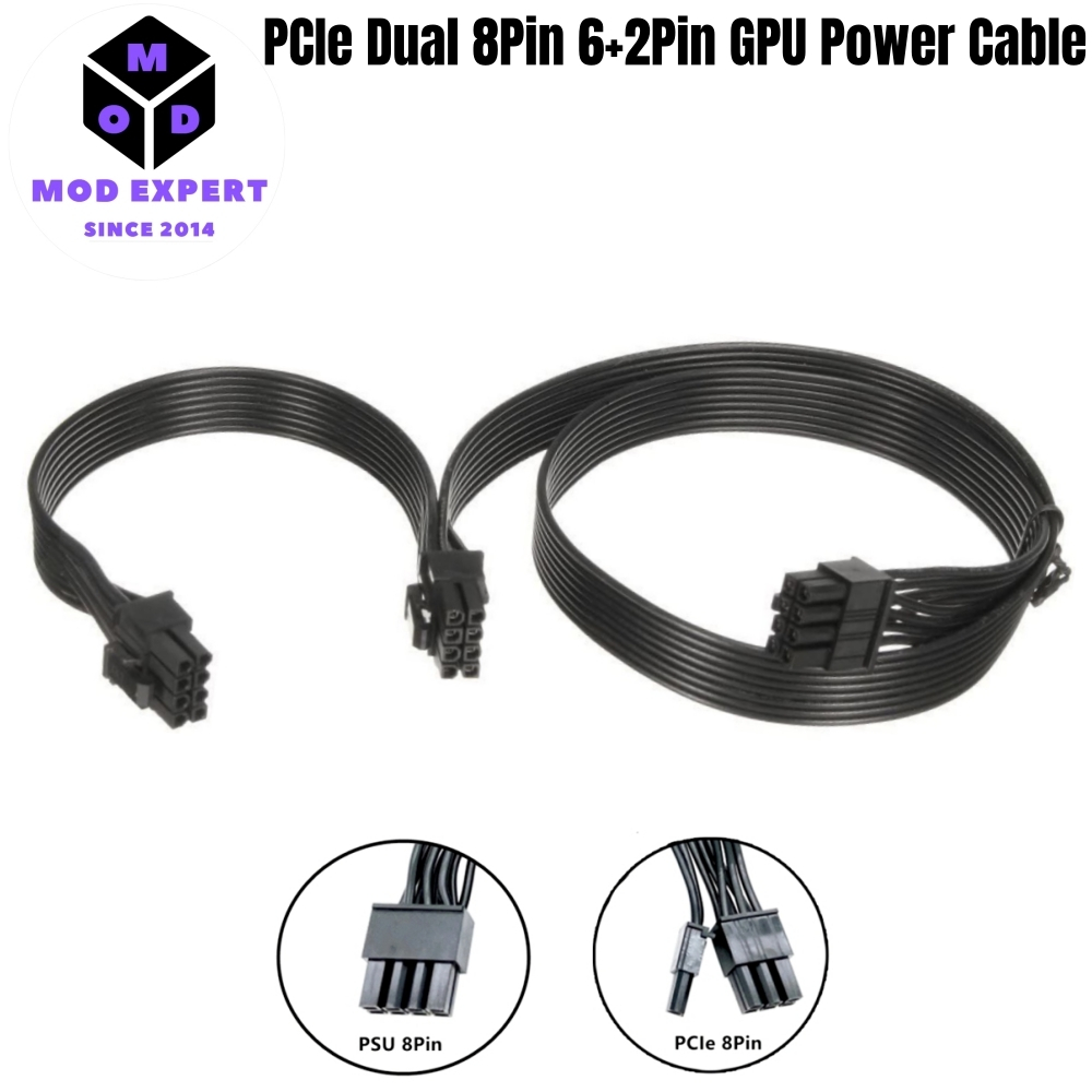 PSU 8Pin sang Dual 8Pin 6 + 2Pin Cáp nguồn GPU PCIe cho Corsair HX1200, HX1000, HX850, HX750 Công su