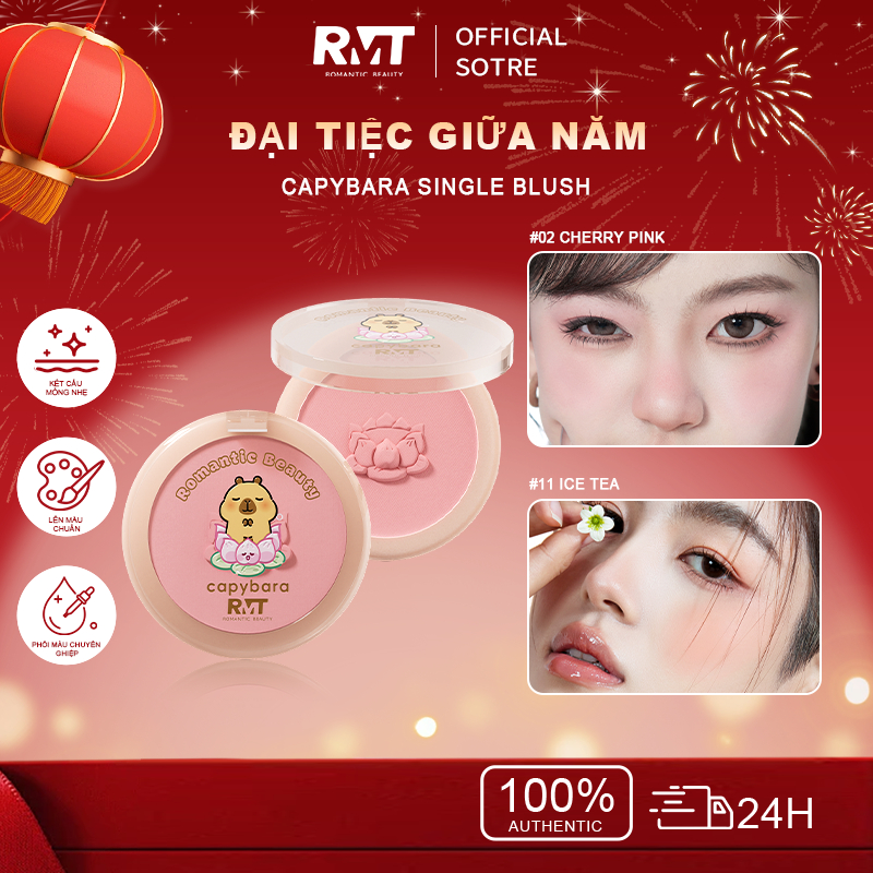 Romantic Beauty Phấn Má Hồng Single Bichon Matte Tạo Khối Làm Sáng Hiệu Ứng Cháy Nắng