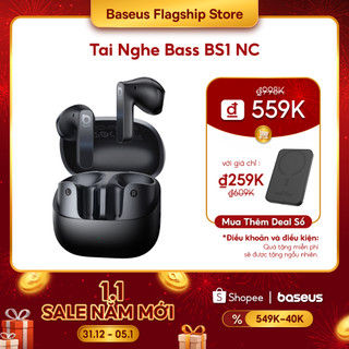  【MỚI RA MẮT Tai Nghe Baseus BS1 NC Chuẩn Studio Bluetooth 6.0 Gấp Đôi Bass – Chống Nước Pin 40 Giờ Nghe Cực Phê Gọi Cực Đã Với 6 Mic Lọc Ồn Đỉnh 