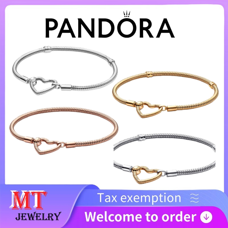100% S925 Bạc Cặp Đôi Nữ Padora Trang Sức DIY Pandora Khoảnh Khắc Trái Tim Đóng Cửa Rắn Dây Xích Vòn