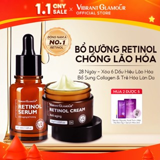  Bộ 2 sản phẩm Retinol VIBRANT GLAMOUR Chống Oxy Hóa × Chống Nhăn Chăm sóc phục hồi chuyên sâu ban đêm thúc đẩy tái tạo collagen dưỡng ẩm làm săn chắc da 