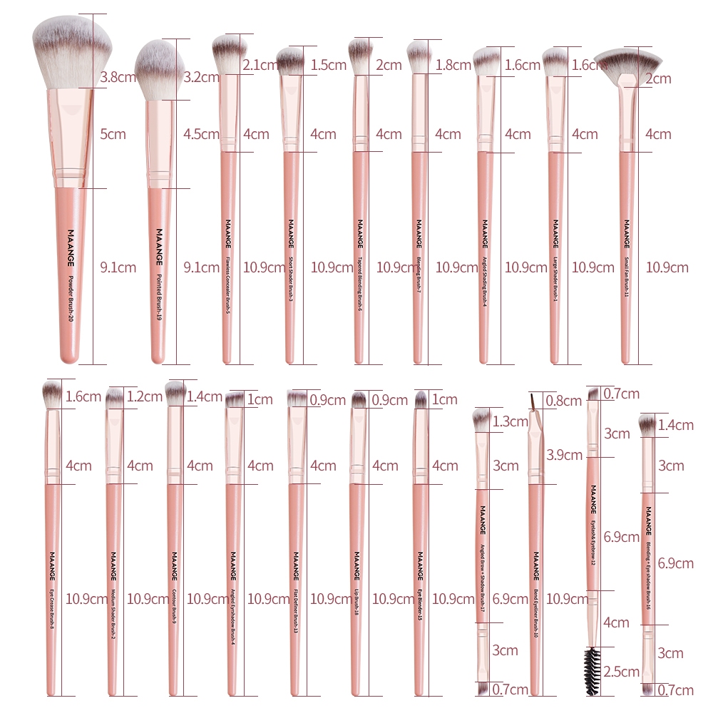 MAANGE Bộ 20 cọ trang điểm chuyên nghiệp kèm túi đựng da 170g tiện lợi 5748 | BigBuy360 - bigbuy360.vn