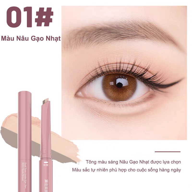 Bút tằm nằm 2 trong 1 giúp vẽ nhanh, tiết kiệm thời gian,bền và mịn màng, điều chỉnh mí mắt dưới, phóng To mắt | BigBuy360 - bigbuy360.vn