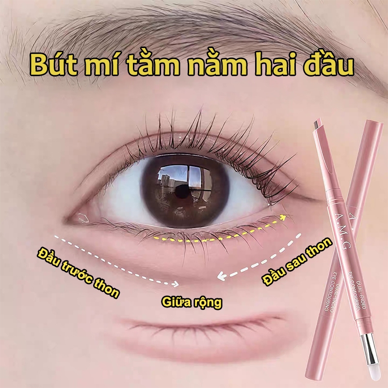 Bút tằm nằm 2 trong 1 giúp vẽ nhanh, tiết kiệm thời gian,bền và mịn màng, điều chỉnh mí mắt dưới, phóng To mắt | BigBuy360 - bigbuy360.vn