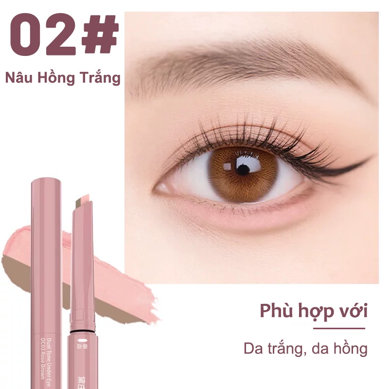Bút tằm nằm 2 trong 1 giúp vẽ nhanh, tiết kiệm thời gian,bền và mịn màng, điều chỉnh mí mắt dưới, phóng To mắt | BigBuy360 - bigbuy360.vn