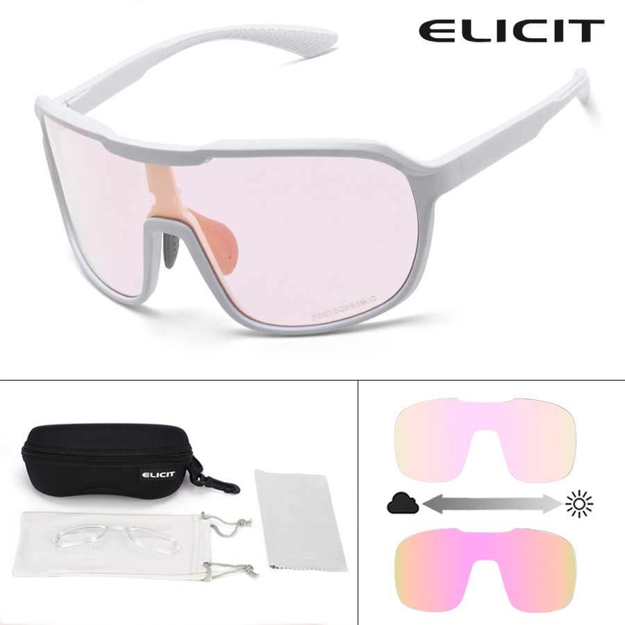 Kính xe đạp ELICIT-E816 thay đổi màu sắc tự động, chống gió, chống bụi và giảm glare