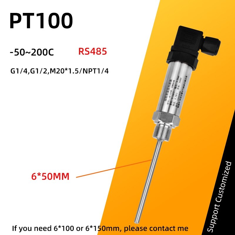 Bộ phát cảm biến nhiệt độ Pt100 RS485 PT100 -50-200°C Đầu dò nhiệt độ áp suất RTD
