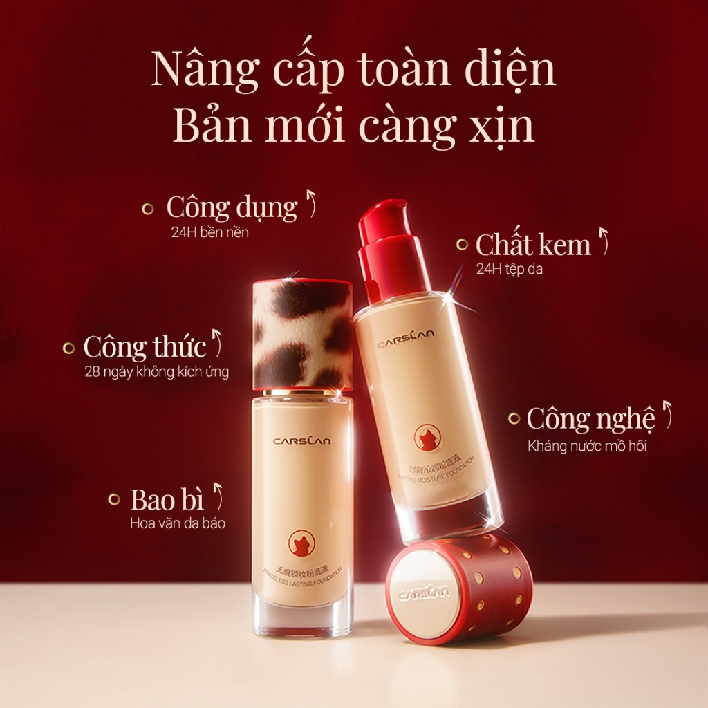 Kem nền CARSLAN dạng lỏng kiềm dầu lâu trôi chống thấm nước suốt 24h 30g | BigBuy360 - bigbuy360.vn
