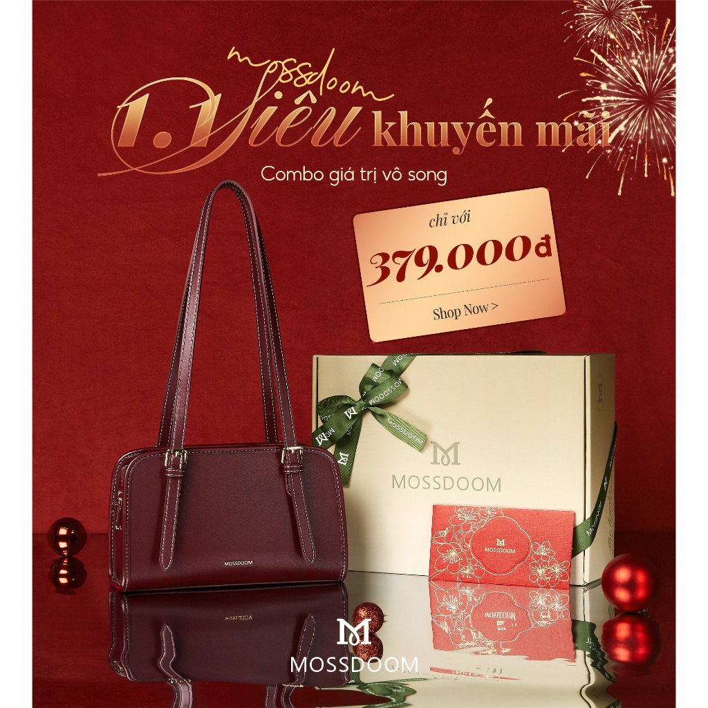 MOSSDOOM Renee Bag Bộ hộp quà màu đỏ phiên bản giới hạn mừng năm mới