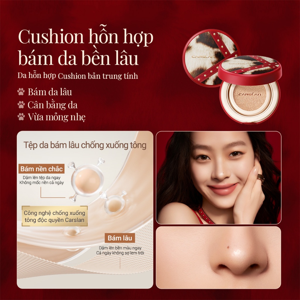 Phấn nước Lasting Carslan Cushion lâu dài Kiểm soát dầu Trang điểm mặt 13,5g | BigBuy360 - bigbuy360.vn