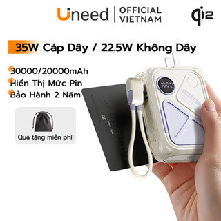  【Chứng Nhận 3C Uneed Qi2 Sạc Dự Phòng PD35W Sạc Nhanh Sạc Không Dây Nhanh 22.5W 30000 20000mAh | Sạc Tự Nhiên AC | Hỗ Trợ Sạc iPh8-17   Android   Tai Nghe   Đồng Hồ Thông Minh & Các Thiết Bị Khác 