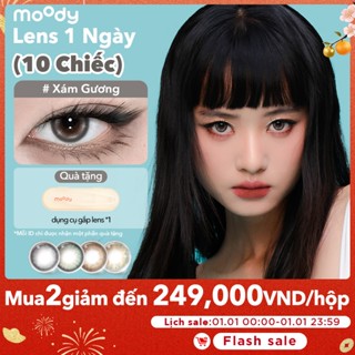  Set 10 chiếc kính áp tròng moody giãn tròng 14.2 - 14.5mm màu Xanh Mộc phong cách cool girl tone Tây có độ cận  0-7  