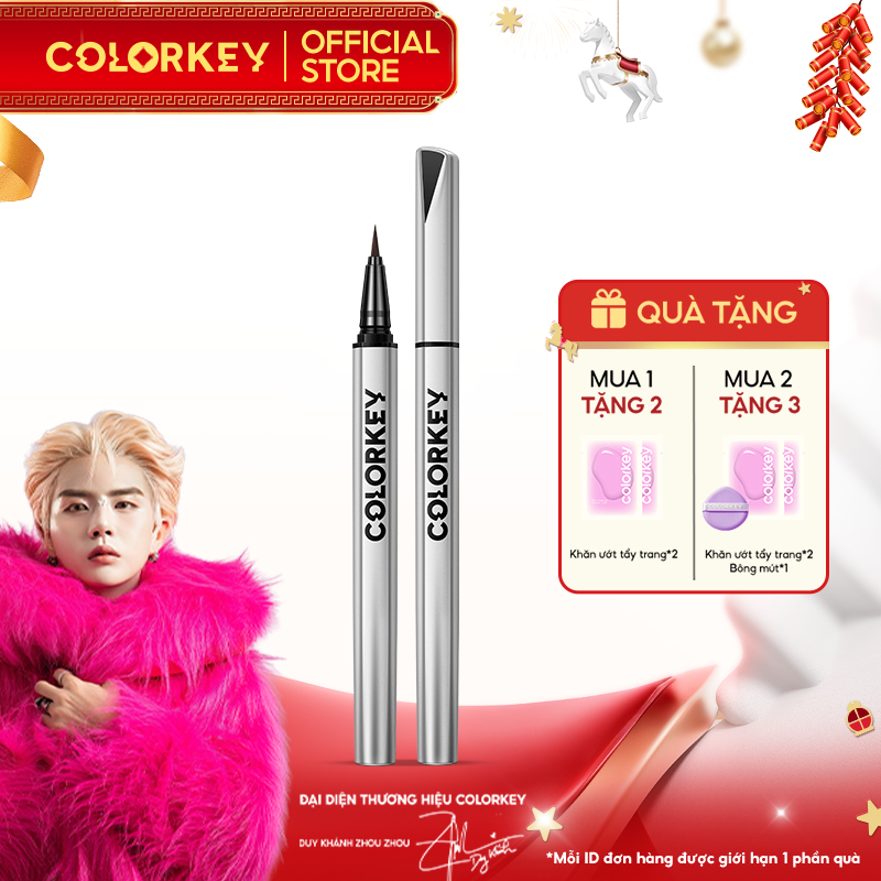  COLORKEY Bút Kẻ Mắt Nước Colorkey Trang Điểm Chống Nước Lâu Trôi 