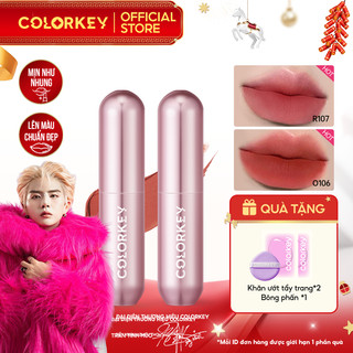  COMBO - Son Kem Bùn COLORKEY Phiên Bản Mới Chất Son Mềm Mịn Dễ Tán Che Vân Môi Tốt 2g 