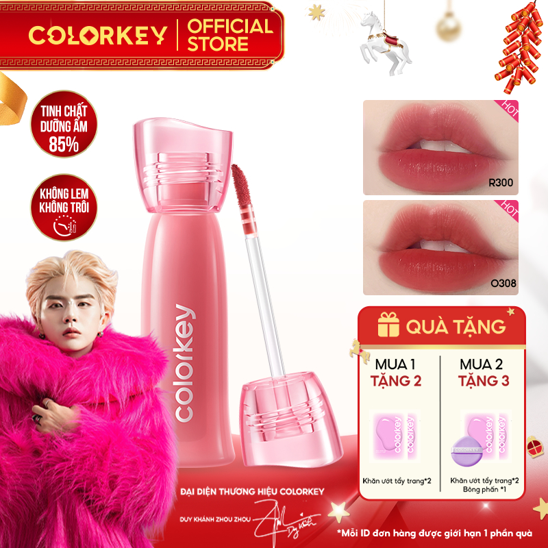  DUY KHÁNH YÊU THÍCH  Son COLORKEY Watery Tint Lì Mịn Nhẹ Môi Không Dính Lâu Trôi Dưỡng Ẩm  2.5g 