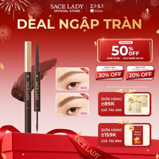  SACELADY Bút chì kẻ mày 2 trong 1 & Gel nhuộm màu lông mày đều màu chống thấm nước 0,95g 