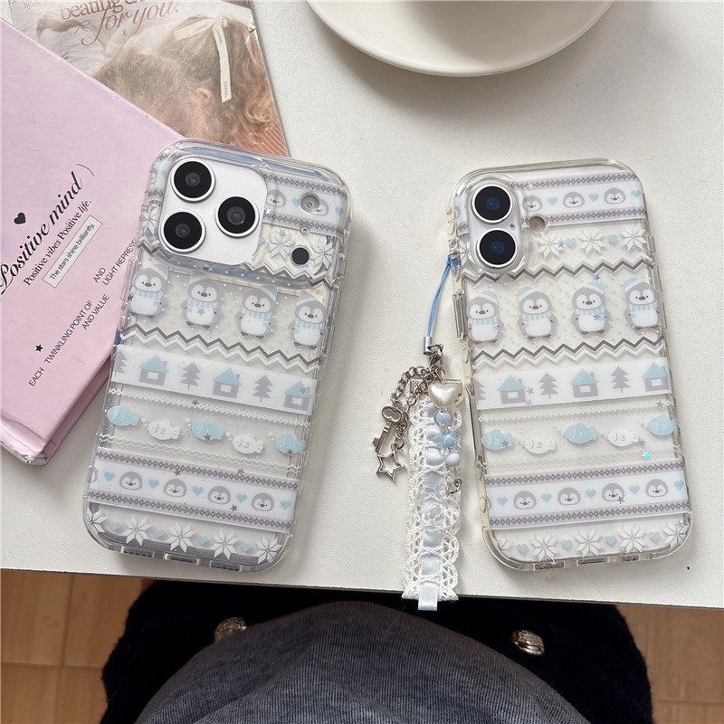 Ốp điện thoại xử lý iPhone 17 Pro max 16 Pro Penguin pattern TPU