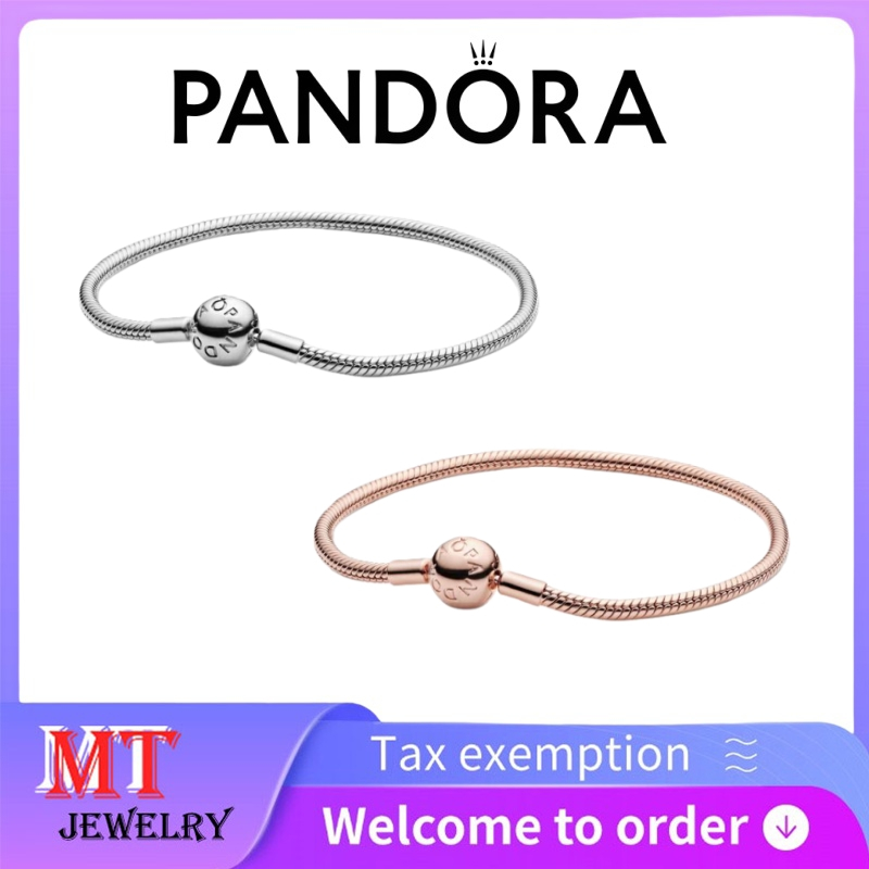 100% S925 Bạc Cặp Đôi Nữ Padora Trang Sức DIY Pandora Khoảnh Khắc Rắn Dây Chuyền Vòng Tay 590728
