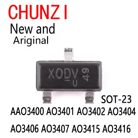 20 CHIẾC Mới Và Chính Hãng SOT-23 AO3400 AO3401 AO3402 AO3404 AO3407 AO3415 AO3416