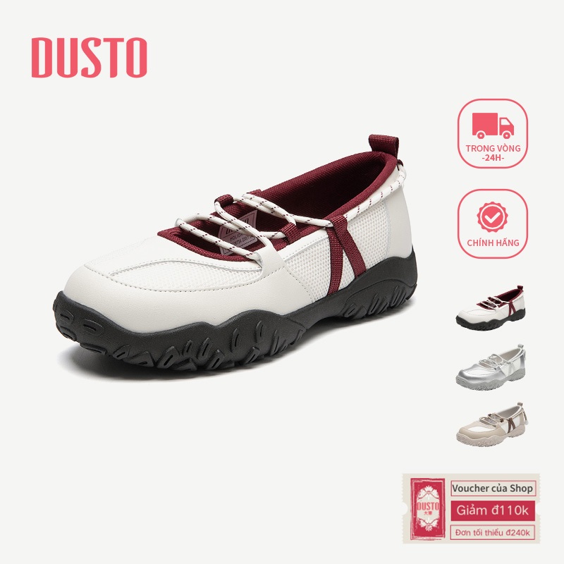 DUSTO Giày Nữ Đế Bằng Giày Ba Lê Nữ Thu Đông Thoáng Khí Thể Thao Đế Mềm Giày Thường Phù Hợp Với DW25Q0672A