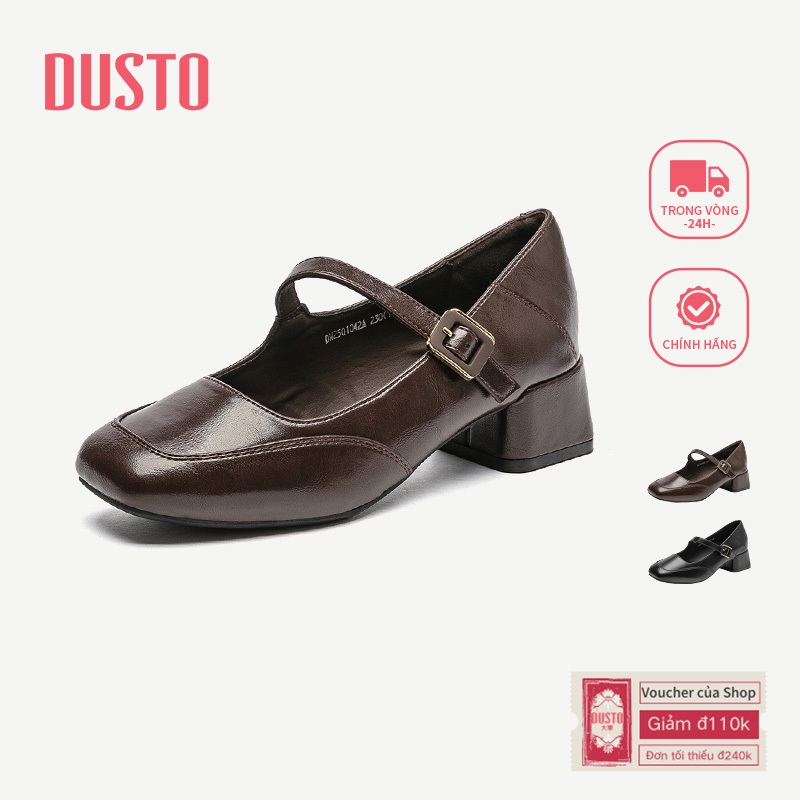 DUSTO Giày Cao Gót Dày Nữ Mary Jane Giày Nữ DW25Q1042A