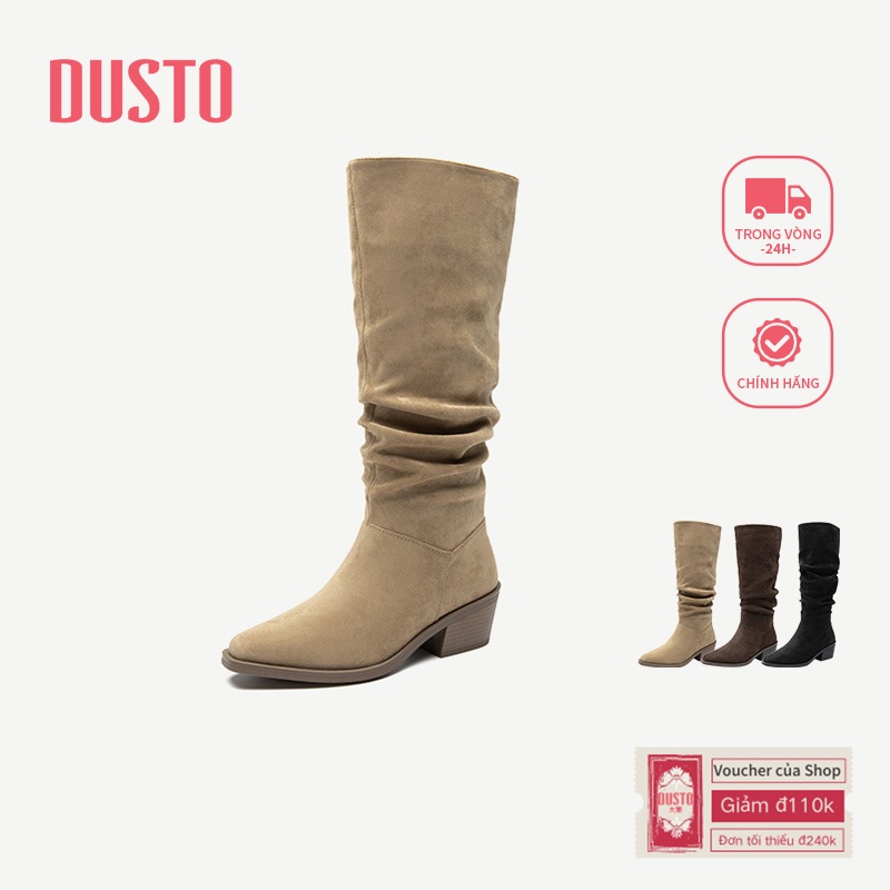 Giày Nữ Cao Gót DUSTO Giày Bốt Dài Ôm Hơn Giày Nữ DW25D0195D