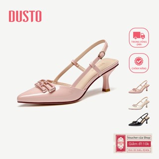 DUSTO Giày cao gót quai hậu mũi nhọn nữ màu nude Mùa Hè 2025 không đau chân  dễ tháo DW25X0141A