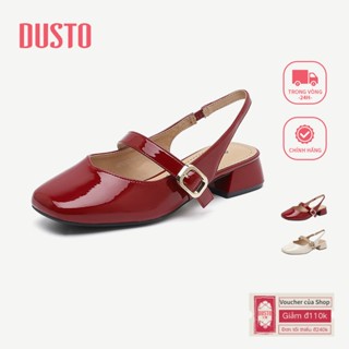  DUSTO Giày Cao Gót Dày Nữ 3.1cm bít mũi quai ngang Mary Jane Nữ DW25X3418A 