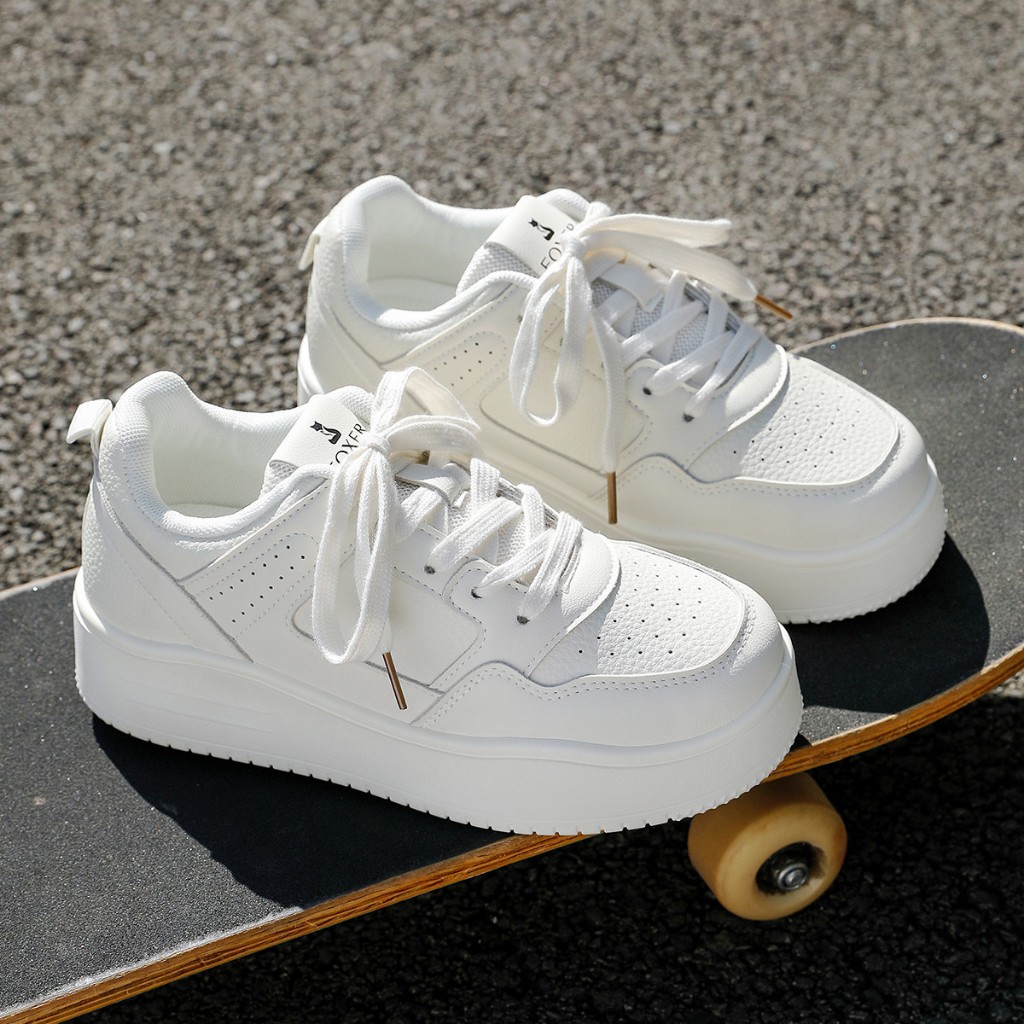 FOXER thời trang giày thể nữ thao thoải mái chống trượt thoáng khí Kháng khuẩn Chống Sốc trắng giày