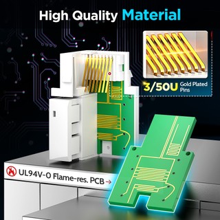 AMPCOM CAT6 Punch Down Keystone Jack, RJ45 Modular Coupler Module Wall Plug Connector Adapter với Chất liệu Không Halogen, Khói Thấp.